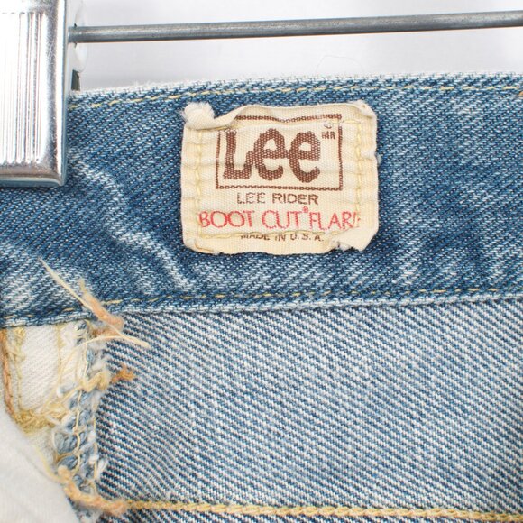 Vintage Lee Women's Rider Jeans 34x28 Blue Boot Cut Flare 100% Cotton - Picture 7 of 10